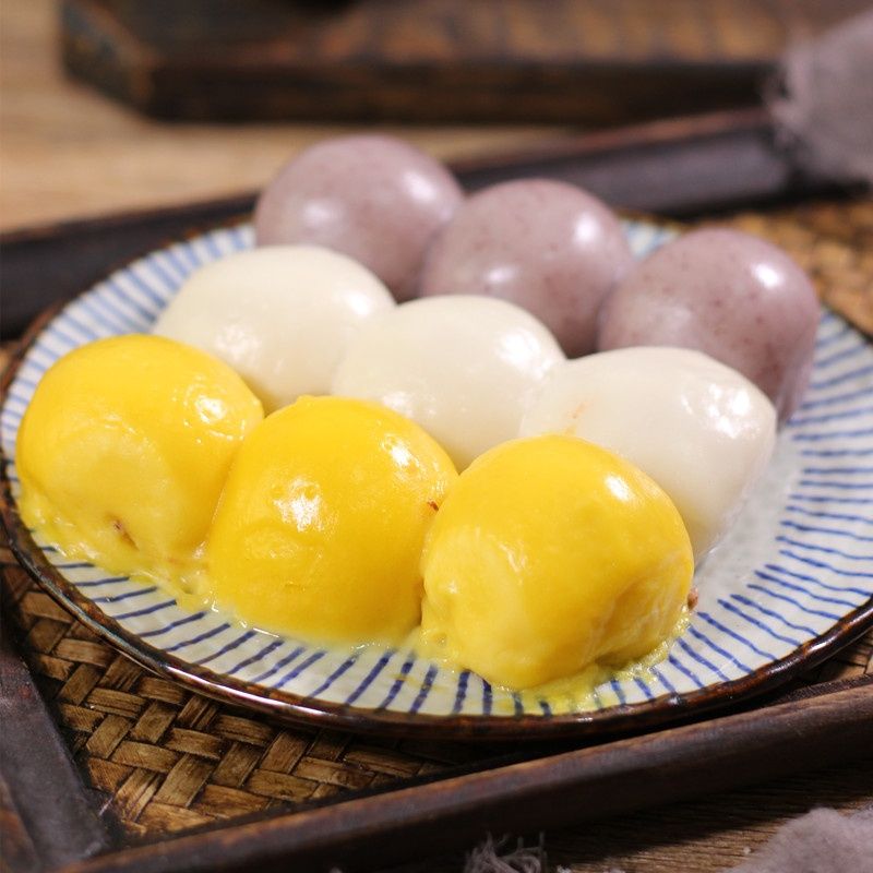 粘豆包500克/袋东北特产纯手工制作粗粮低脂紫薯皮豆沙馅