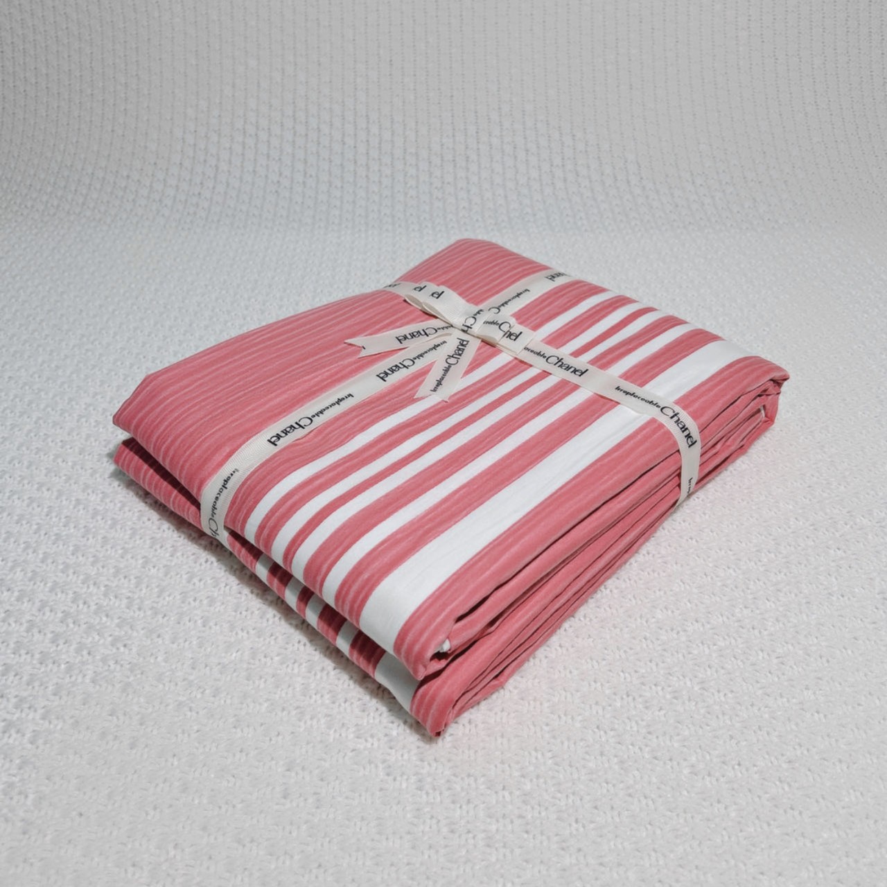 精梳全棉百百棉100支粉色条纹单人简约四件套床单被套枕套2X2.3米