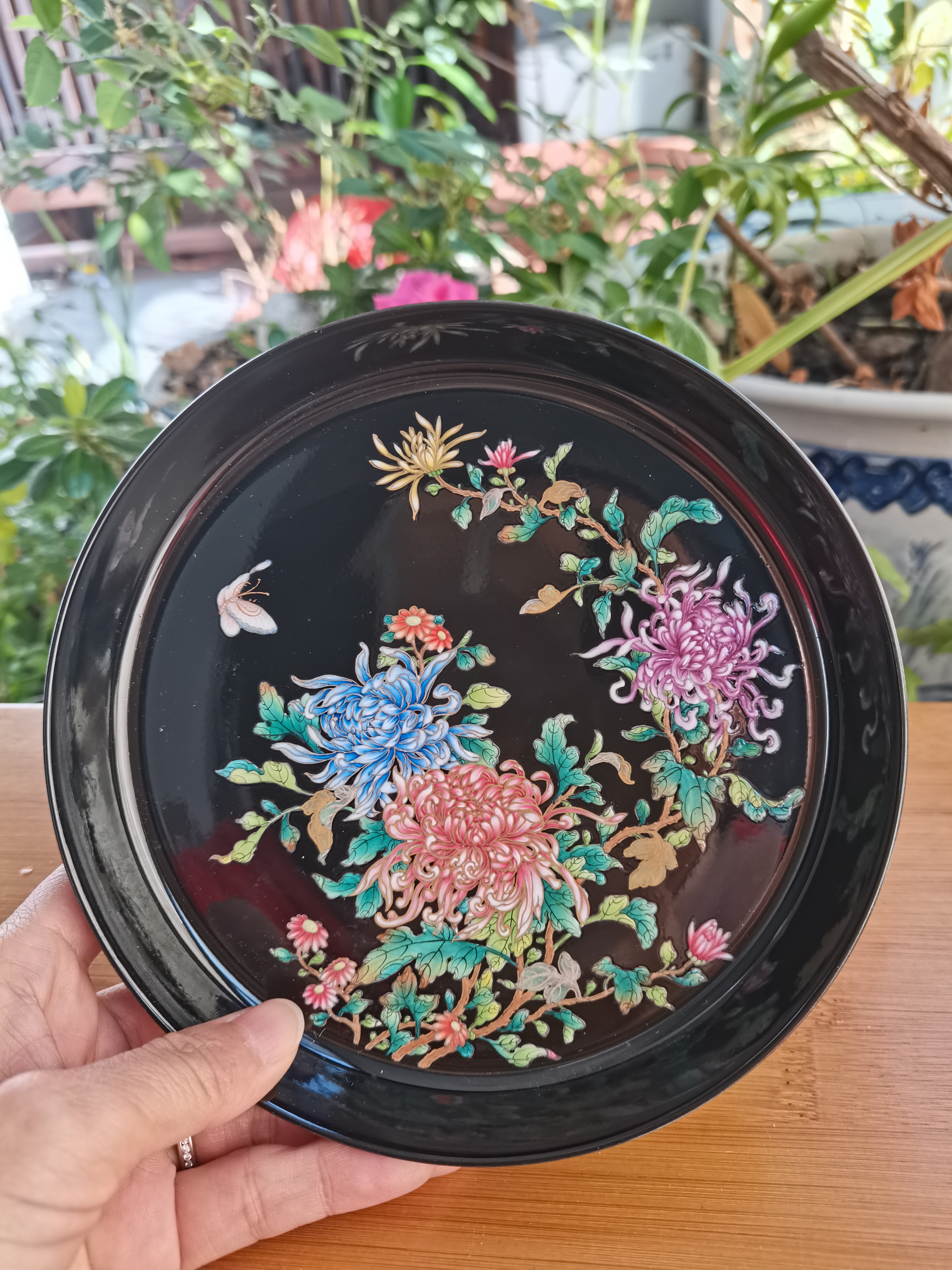 隽玉珍品壶承菊花图景德镇茶器全手工手绘