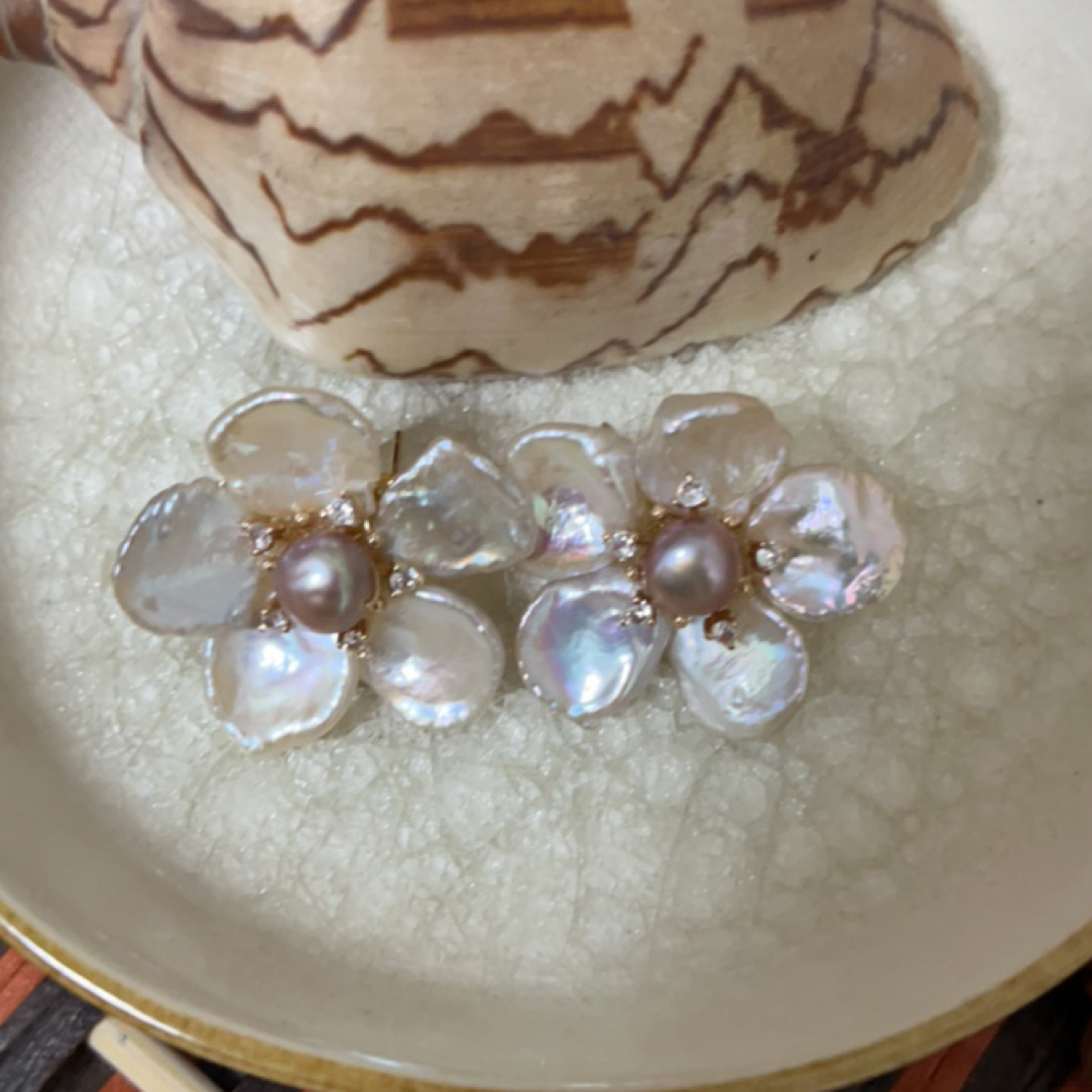 铜合金耳饰 巴洛克耳钉小众复古甜美轻奢手工清新古风百搭法式