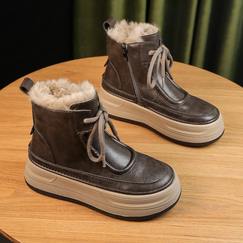 F6238短筒雪地靴网红雪地靴女加绒保暖5cm平底2023冬季新款休闲is