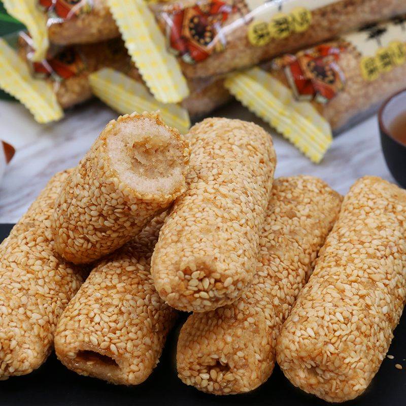 芝麻棒花生酱夹心糕点粗粮零食芝麻蛋卷米果卷饼干休闲零食批发