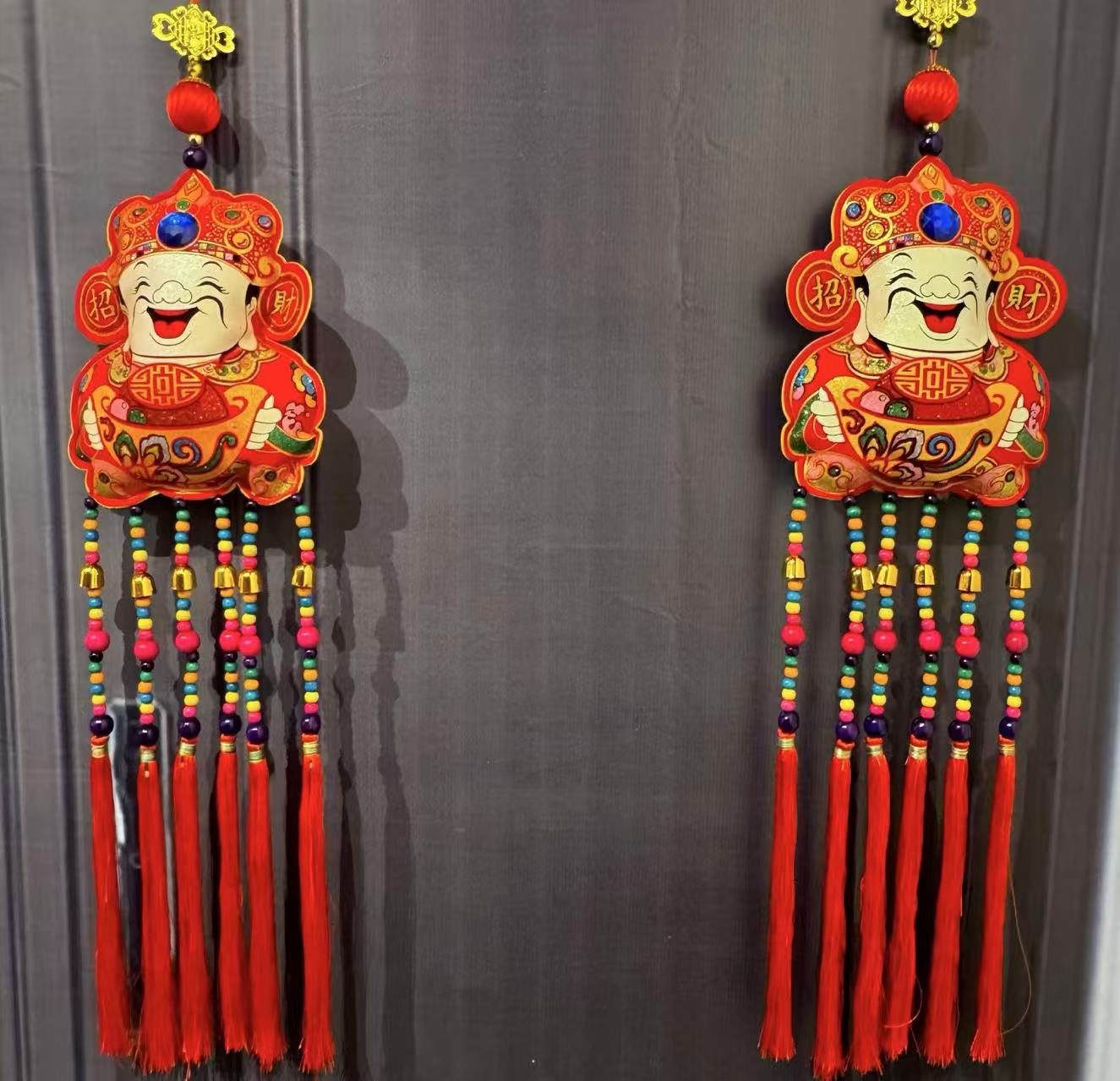 2026春节新款双面民族风大财神客厅装饰