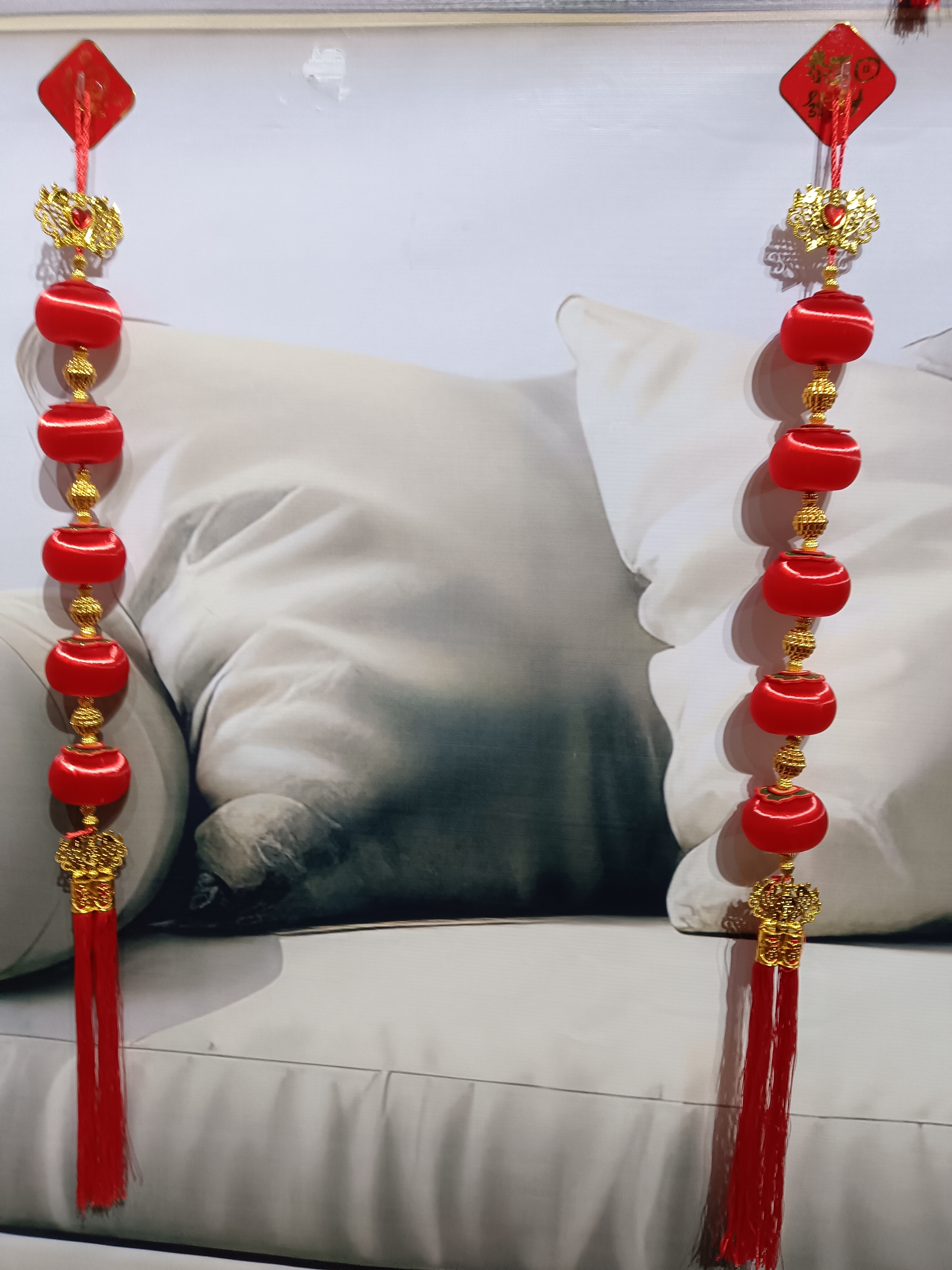 丝光球五连串柿子挂件