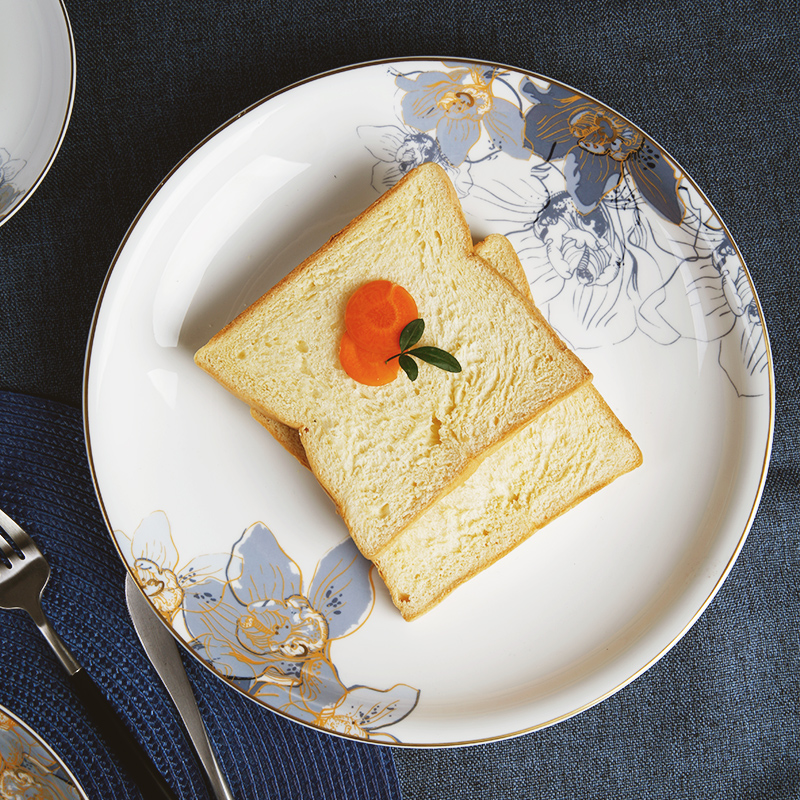 华光国瓷盘子菜盘凉菜盘炒菜盘骨瓷家用散件单品8寸—8.5寸平盘