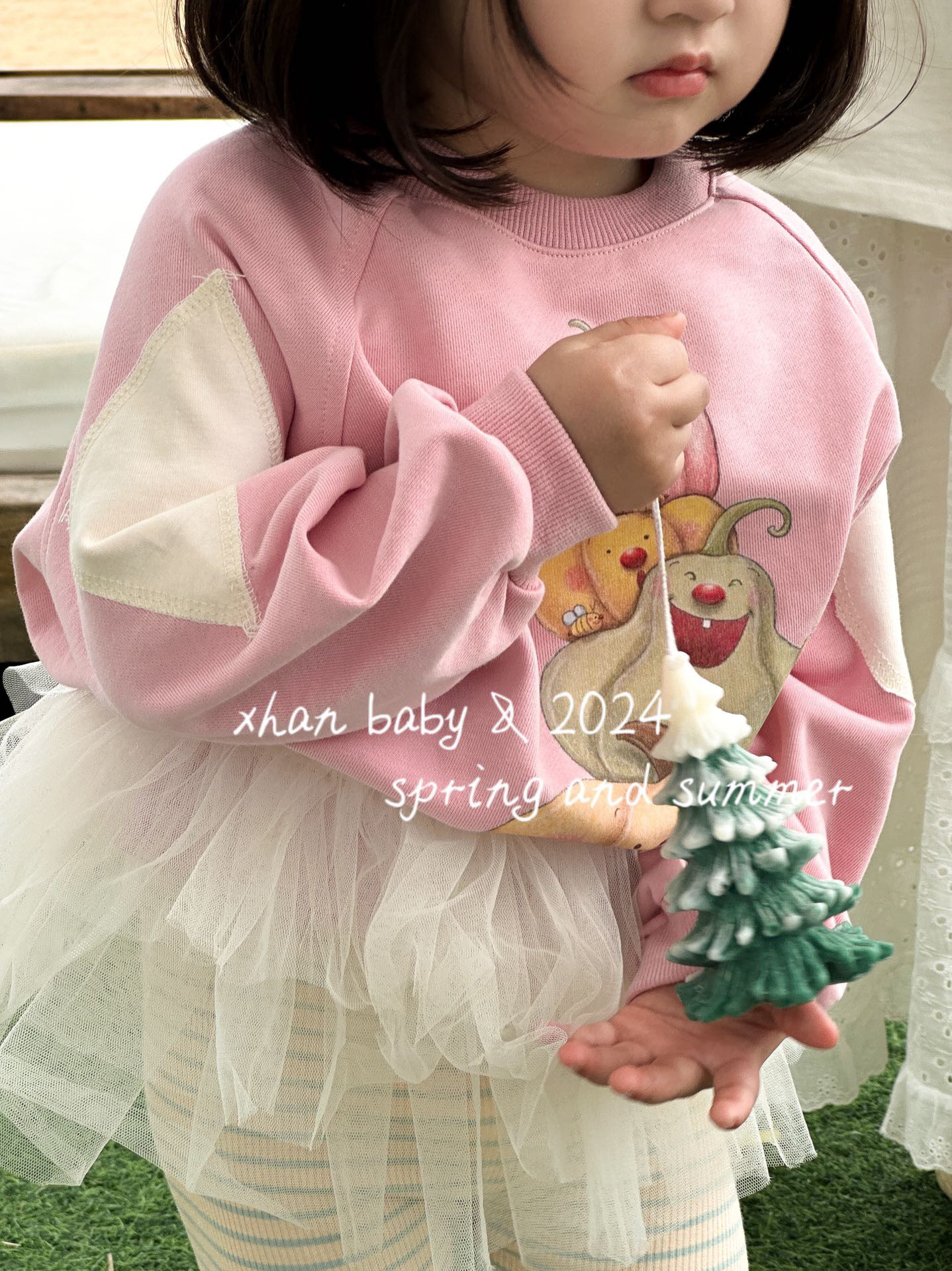 24春款韩系撞色拼接卫衣