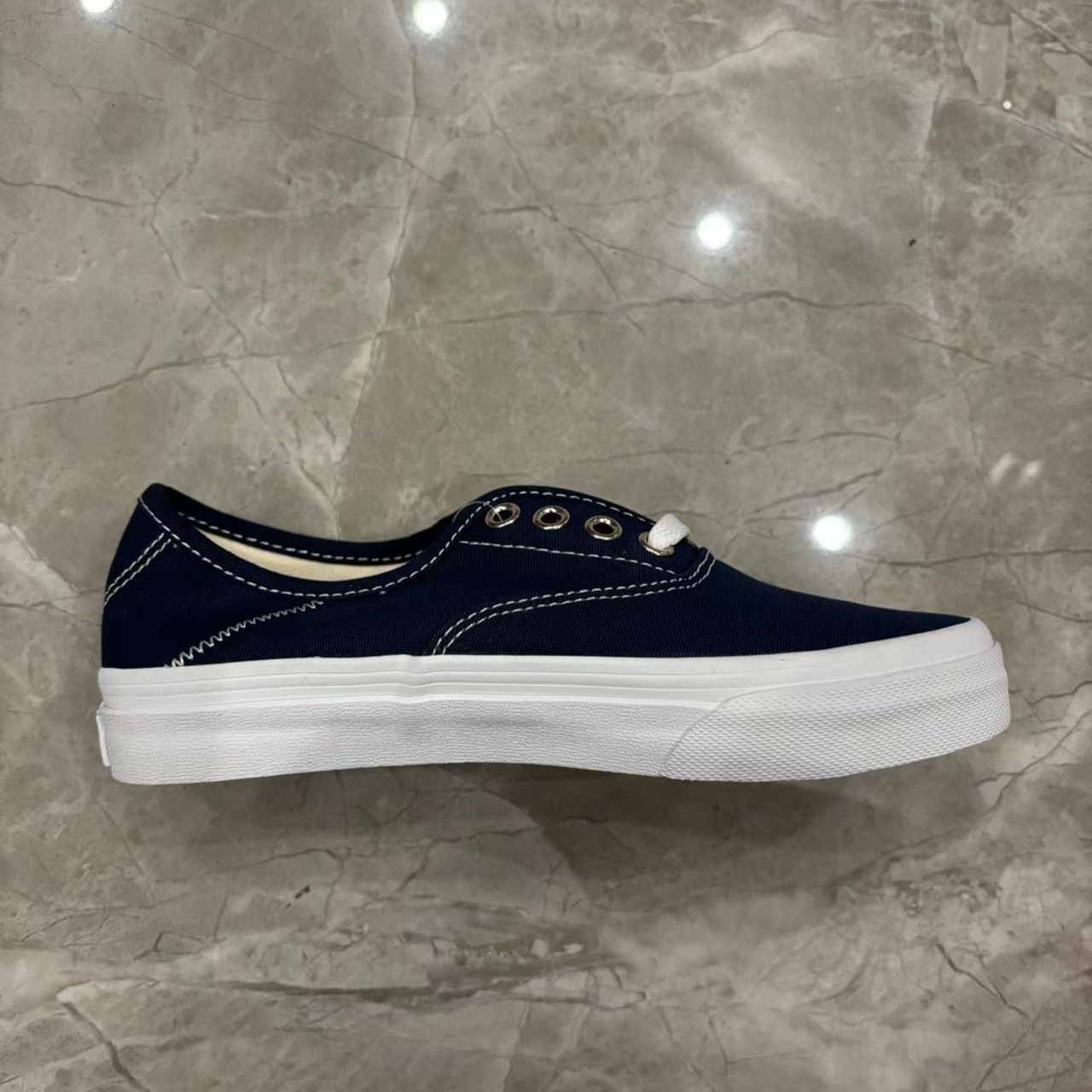 低帮海姆深蓝色帆布鞋男生女生