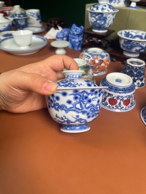 望月怀古-松竹梅两才盖碗