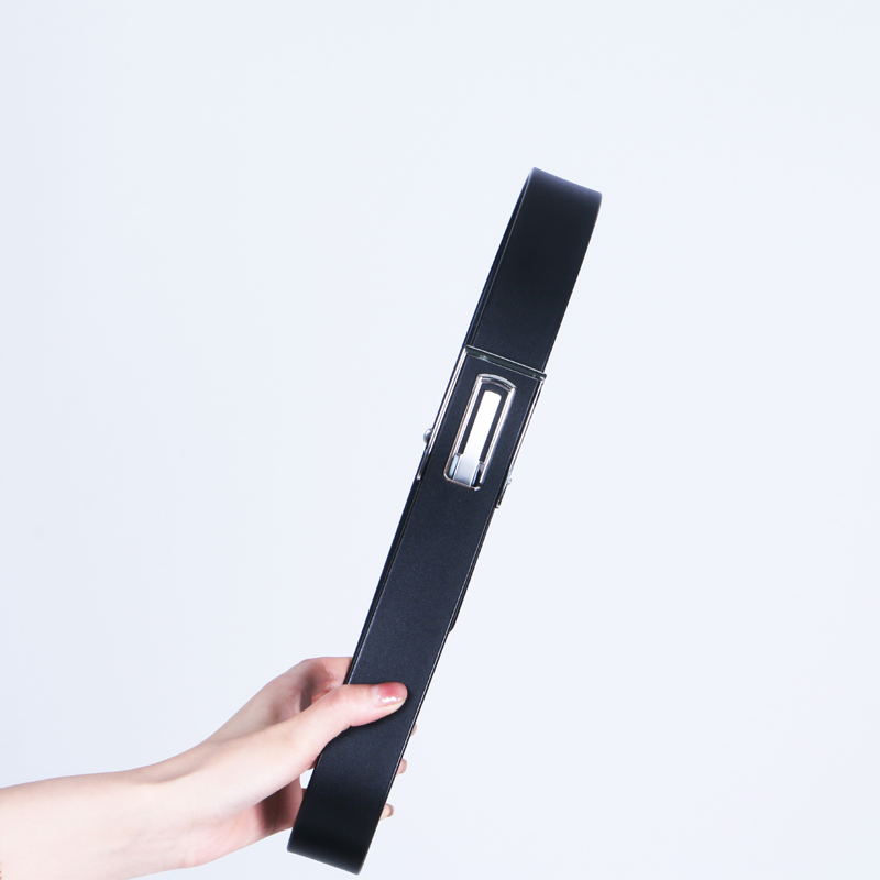 男士手工订制头层植鞣牛皮腰带、304不锈钢天地盖无牙自动扣裤腰带