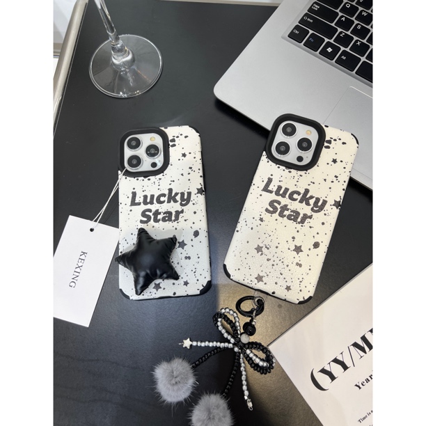 小众设计iPhone15星星字母苹果13手机壳皮质适用苹果系列