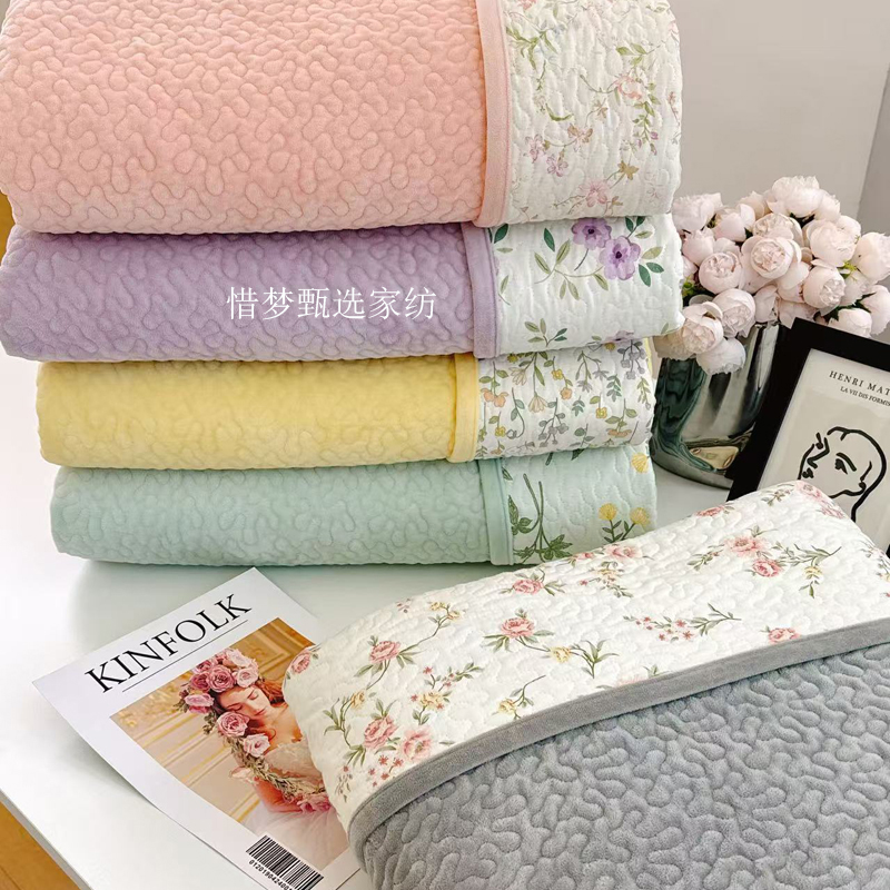 {韩系}轻奢风纯色宝宝绒全棉床盖 多功能 双面 保暖 两用居家好物