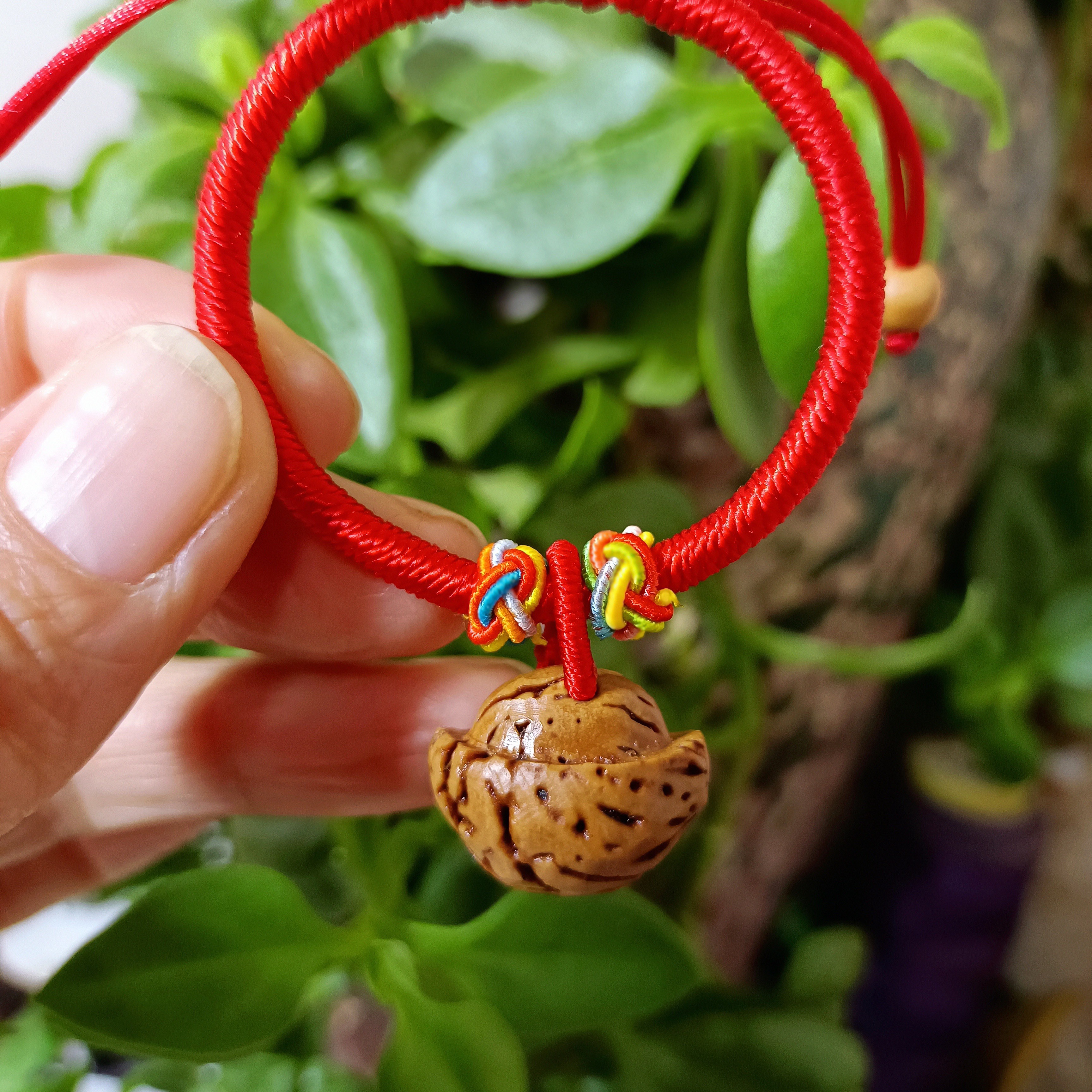 非金属木质手链 纯手工编织桃核宝宝儿童手链夜啼防惊吓手串