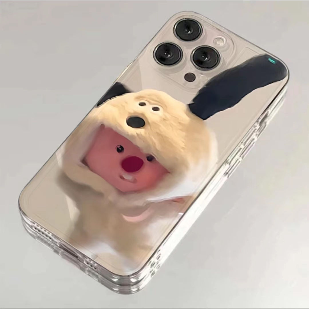 毛绒海狸苹果15promax手机壳iPhone14/13新款12软壳11可爱7小众8p
