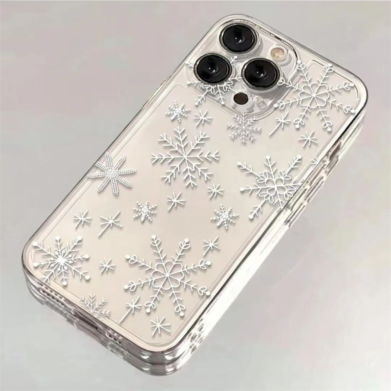 秋冬雪花适用苹果小米oppovivo华为iPhone12手机壳/13/14/15/软