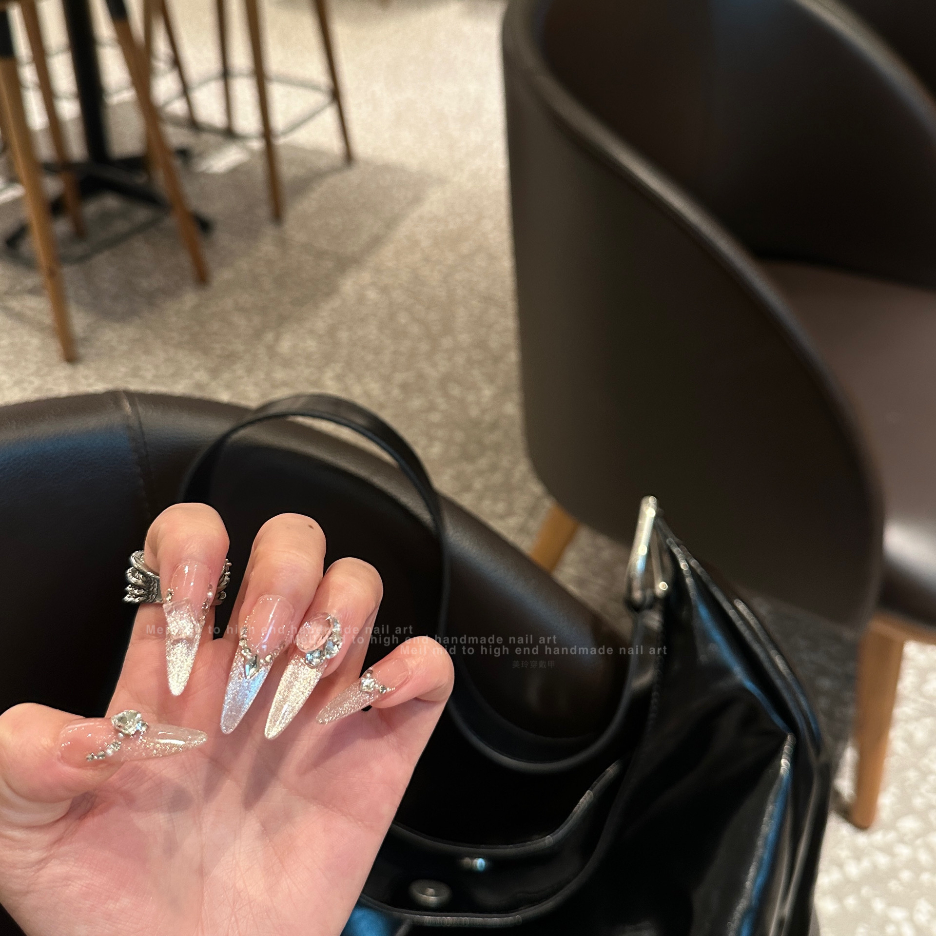 Meil Nail 雾里探花 亮闪闪猫眼腮红精致美甲可拆卸中长款-ML2511