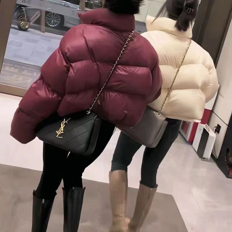 新款2023羽绒服反季新款服女短款外套韩版加厚小个子立领时尚洋气