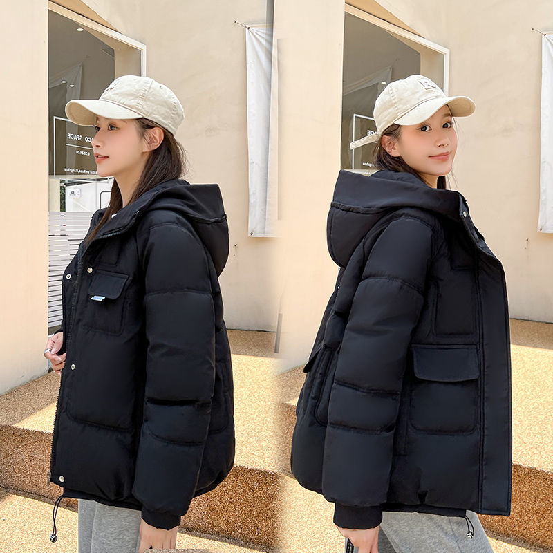 新款2023羽绒服服女连帽短款年新款加厚宽松洋气韩版时尚小个子女