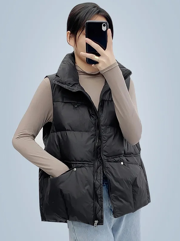 新款胖大码200斤羽绒服女马甲新款宽松百搭保暖秋冬羽绒服