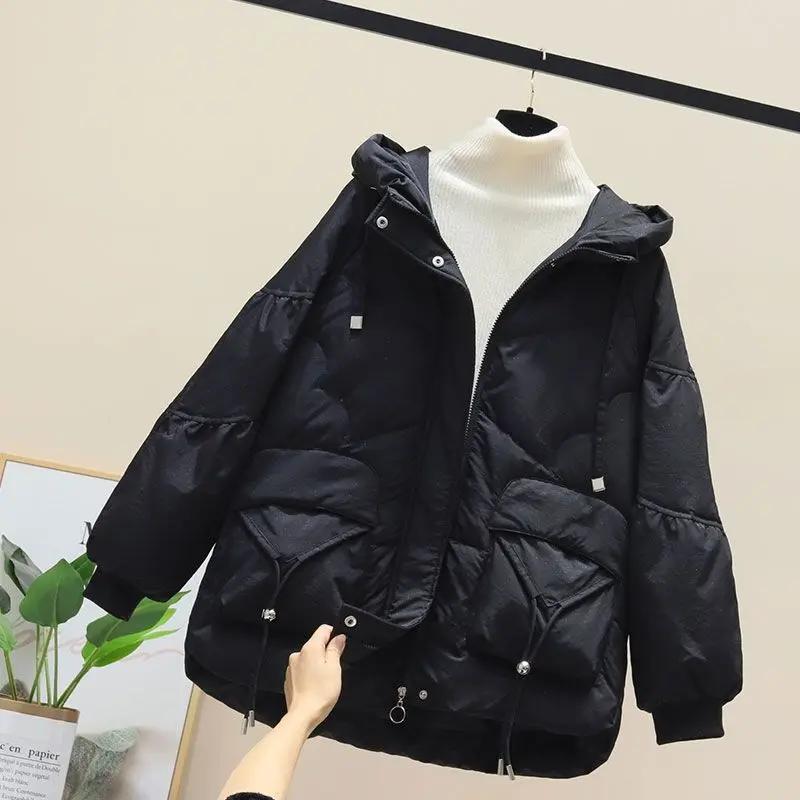 200斤红色亮晶晶羽绒羽绒服女2023新款韩版宽松冬季加厚保