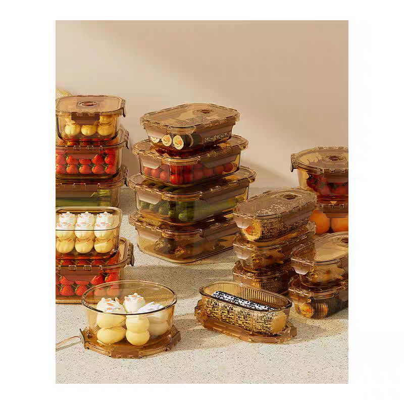 玻璃保鲜盒分隔饭盒密封盒水果便当盒上班族带饭餐盒