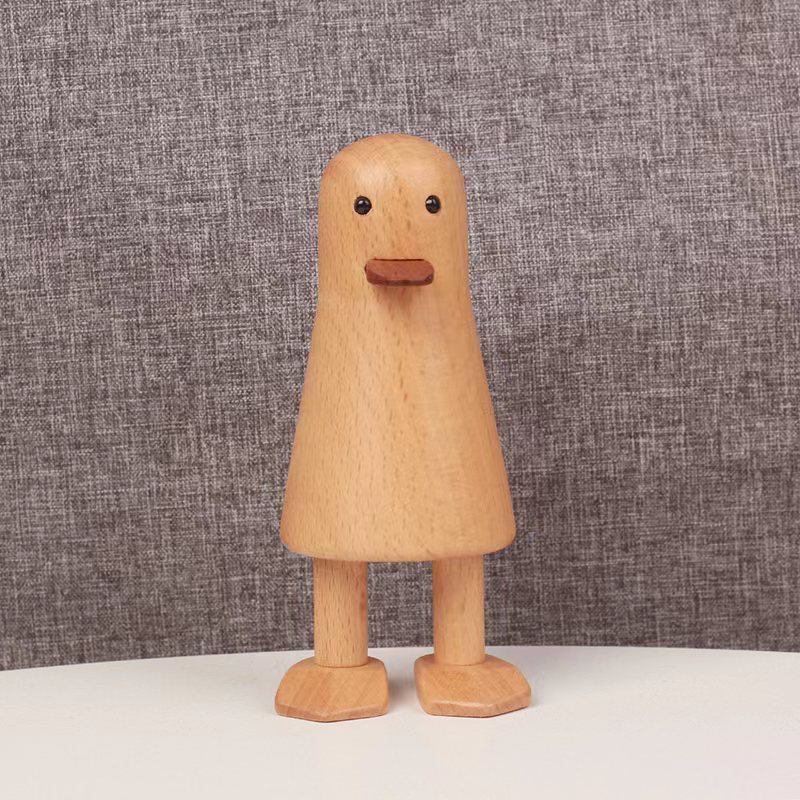 实木榉木鸭子动物摆件客厅家居饰品电视柜玄关酒柜摆设创意桌面