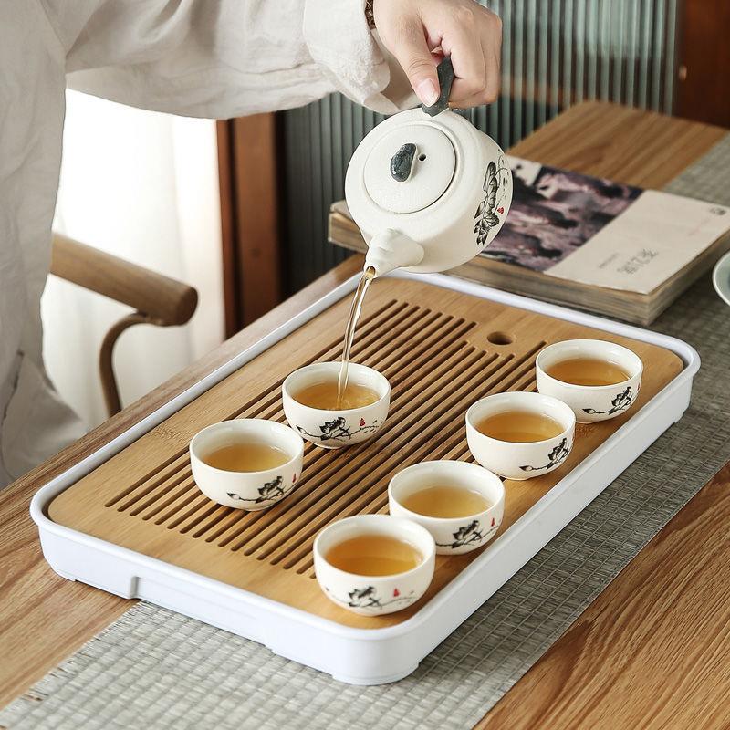 小型茶盘家用现代简约密胺干泡沥水蓄水式小茶台轻奢功夫茶具套装