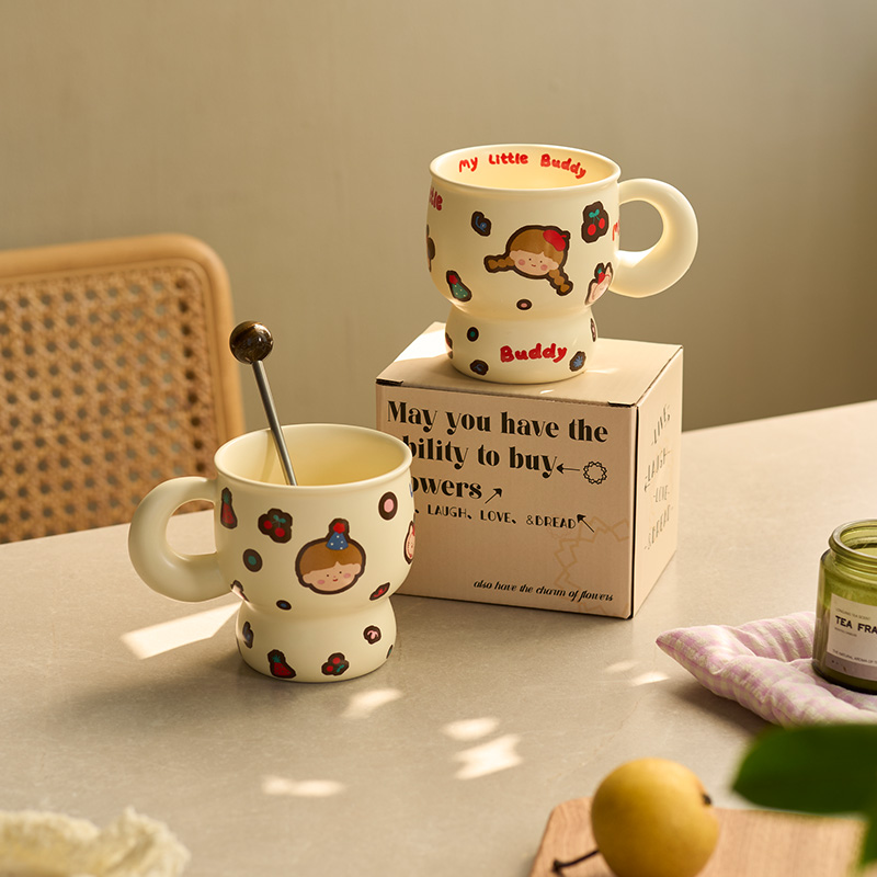 肆月蔓颜情侣马克杯奶fufu杯子礼物生日新款水杯陶瓷杯小众咖啡杯