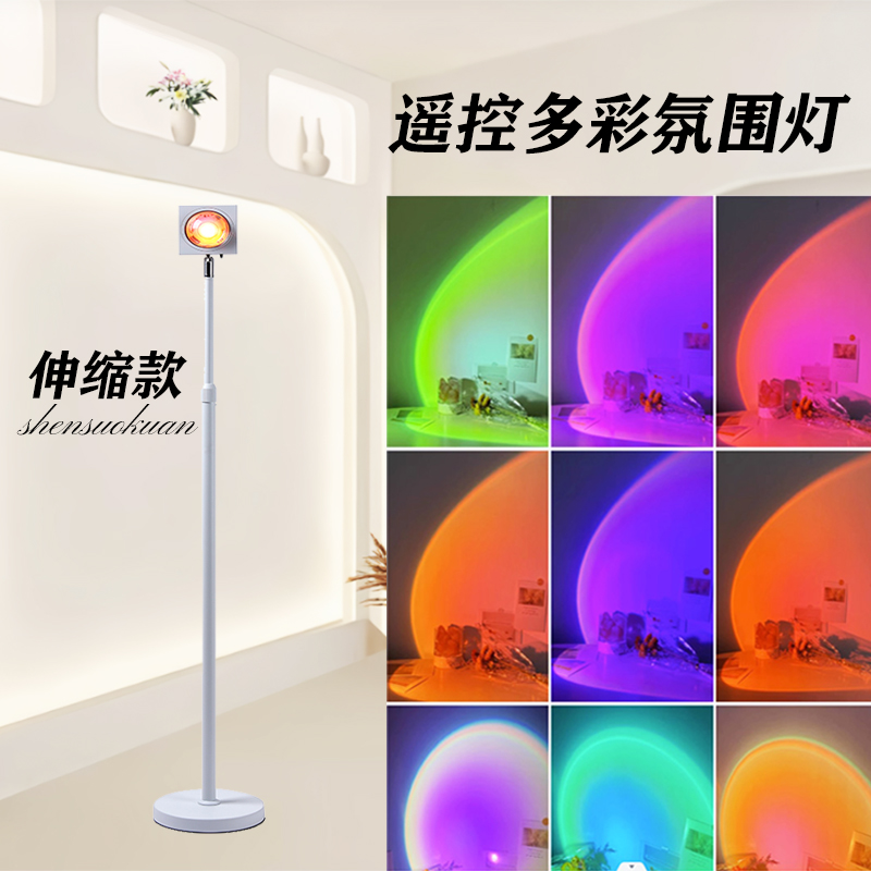 主播同款 日落灯氛围灯网红日落灯客厅遥控创意简约落地灯