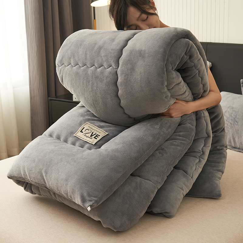 【清仓】被子秋冬款加厚牛奶绒被芯双面加绒保暖冬被珊瑚法兰绒大