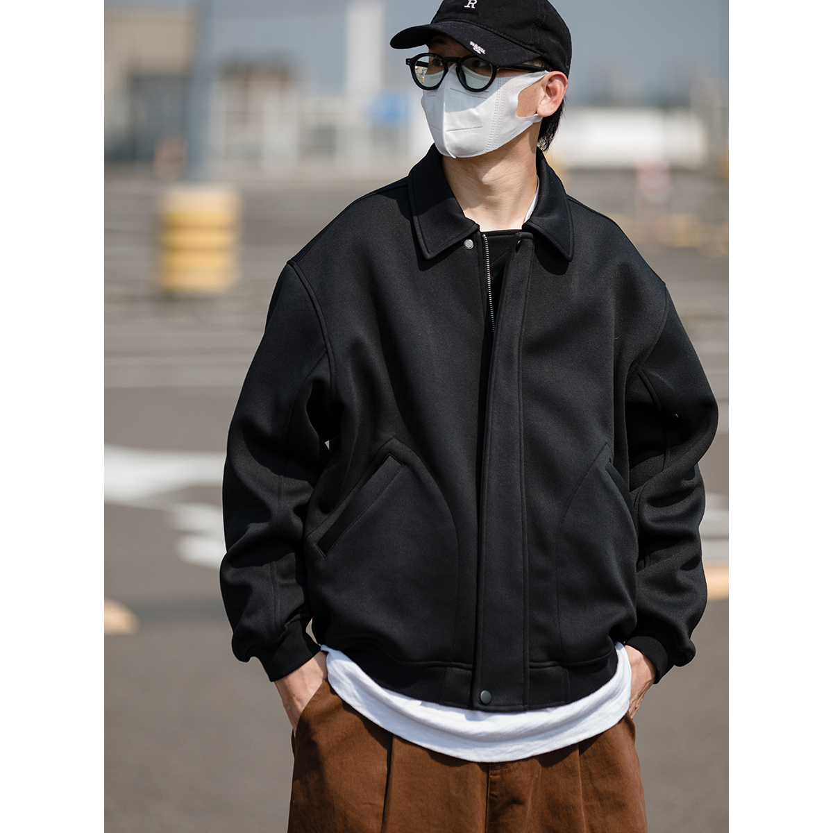 秋季新款重磅夹克港风ins潮流时尚设计款简约青少年外套 LF24337