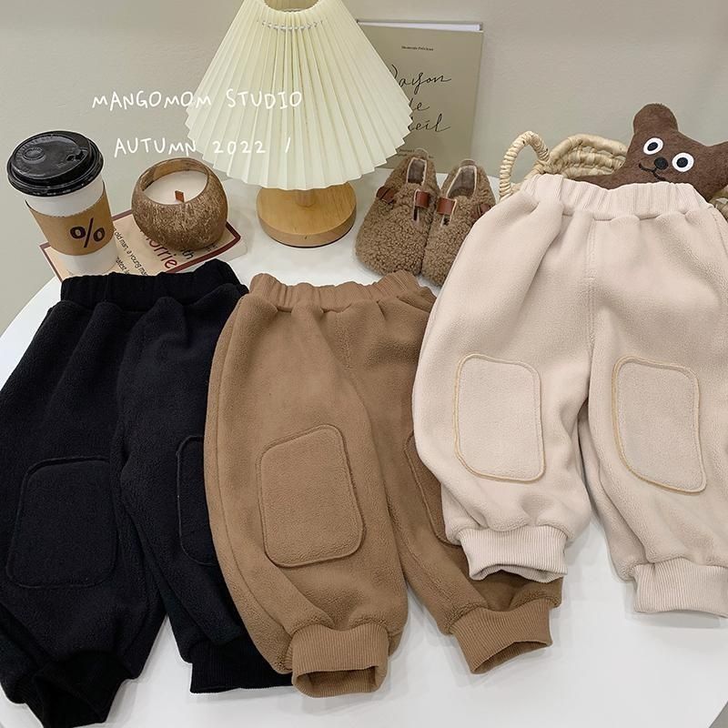 婴儿衣服瑶粒绒长裤子加厚冬装秋冬儿童男童女宝宝保暖小童休闲裤