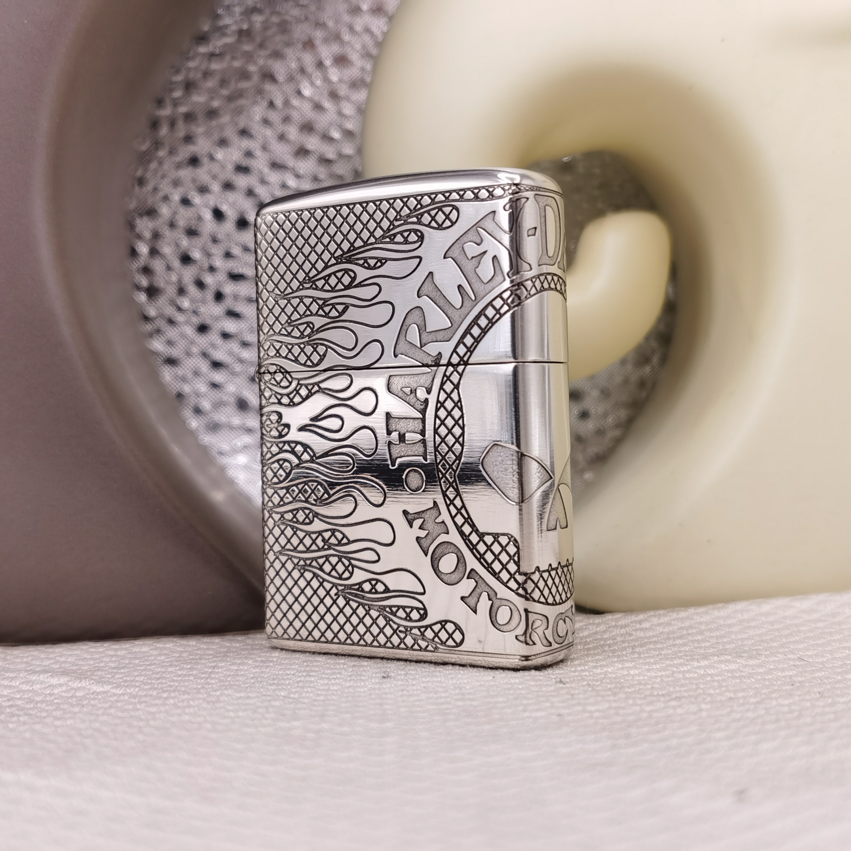  镍银打火机定制 哈雷骷髅 盔甲机厚度 仅外壳 复刻经典