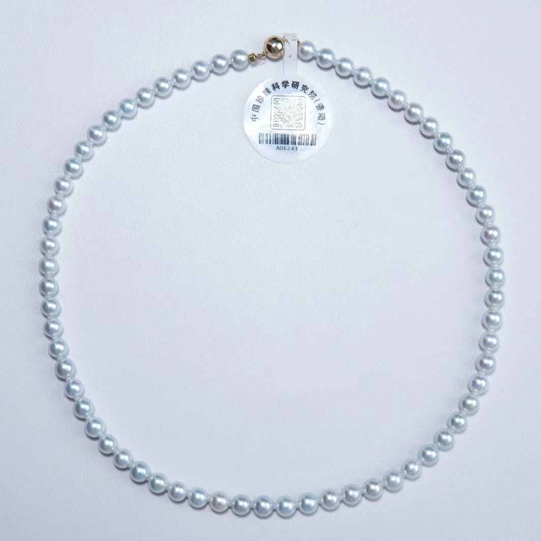 DM3019 蜜SS级14K金AKIRA仙女极光无暇珍珠项链(大证款) 6-6.5mm