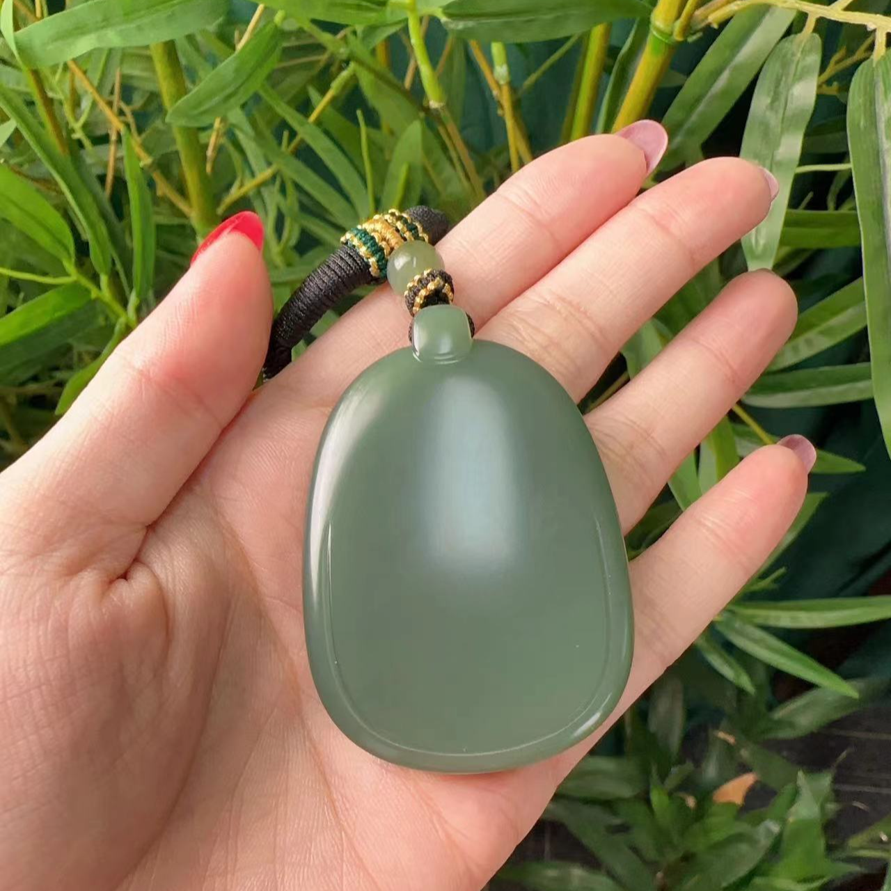 粉青油膏牌/和田玉项链 AHI92001