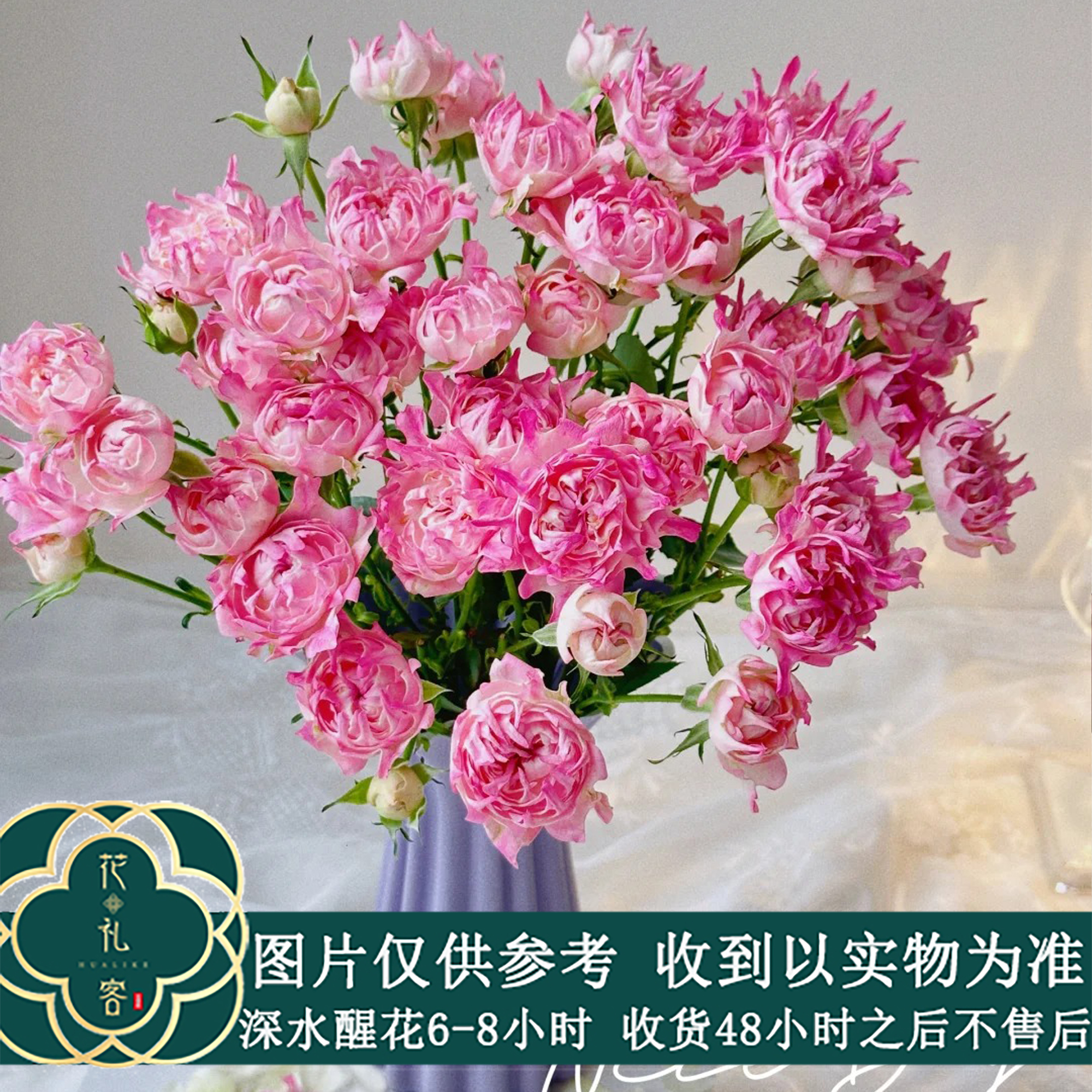 七叶花坊#玫瑰 【多头风筝海葵】高品质鲜花优选 顺丰直发