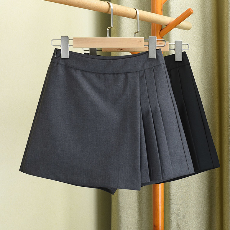 8000西装洋气半身裙裤短裤女夏季新款爆款百褶高腰显瘦A字阔腿裤