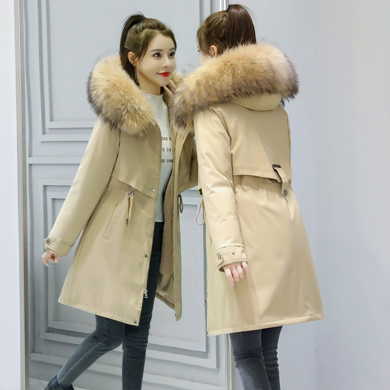 冬季秋冬连帽显瘦200斤胖MM派克服女中长款大服收腰衣外套大衣潮