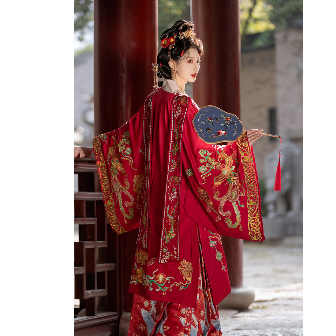 暖云梦原创【凤求凰】重工刺绣婚服古装凤冠霞帔嫁衣明制订婚汉服