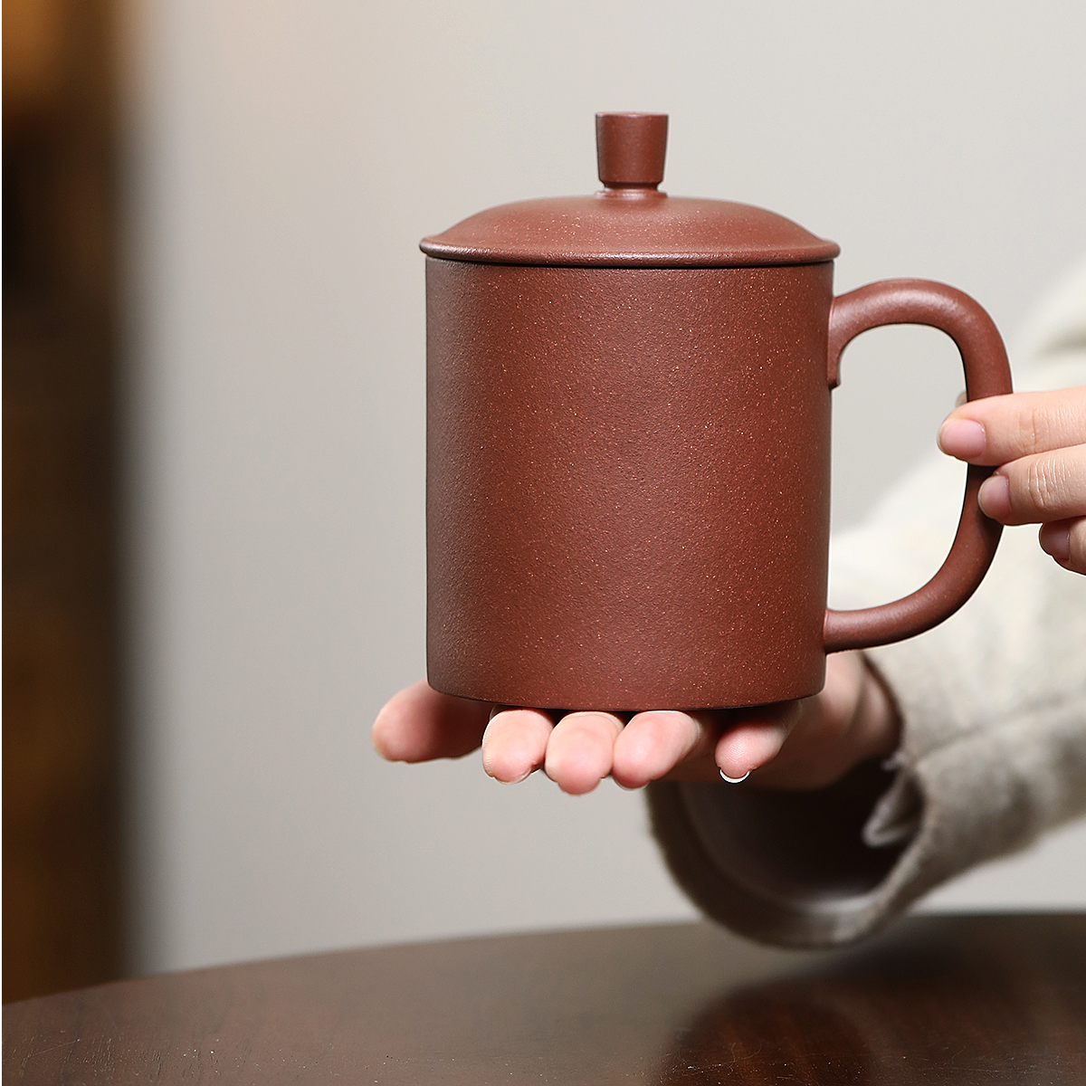 雪涓（保价）宜兴原矿底槽清400CC左右男女士高档紫砂正气办公盖杯