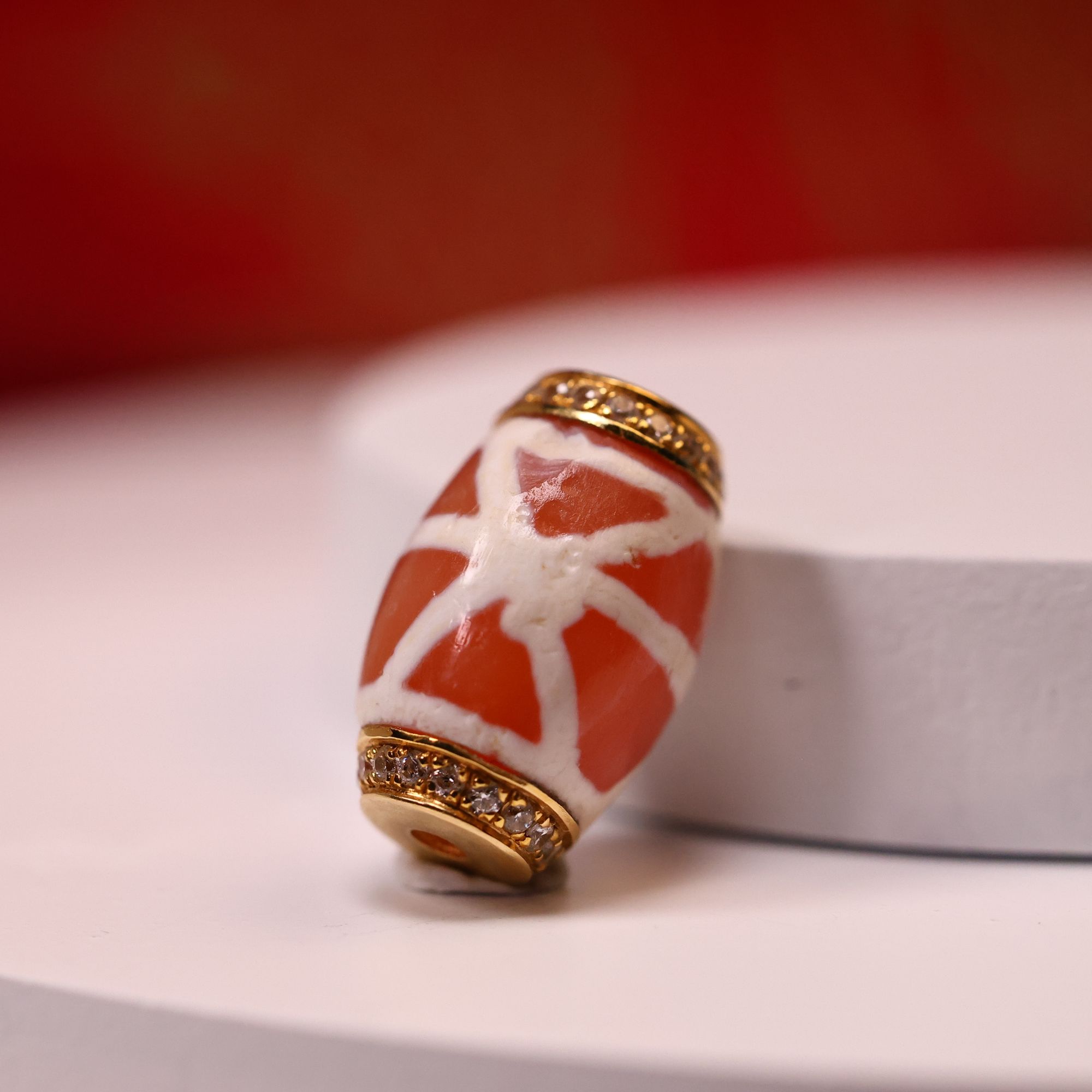 希梓文创精品古珠文玩配饰红玉髓法恩斯男女锁骨链