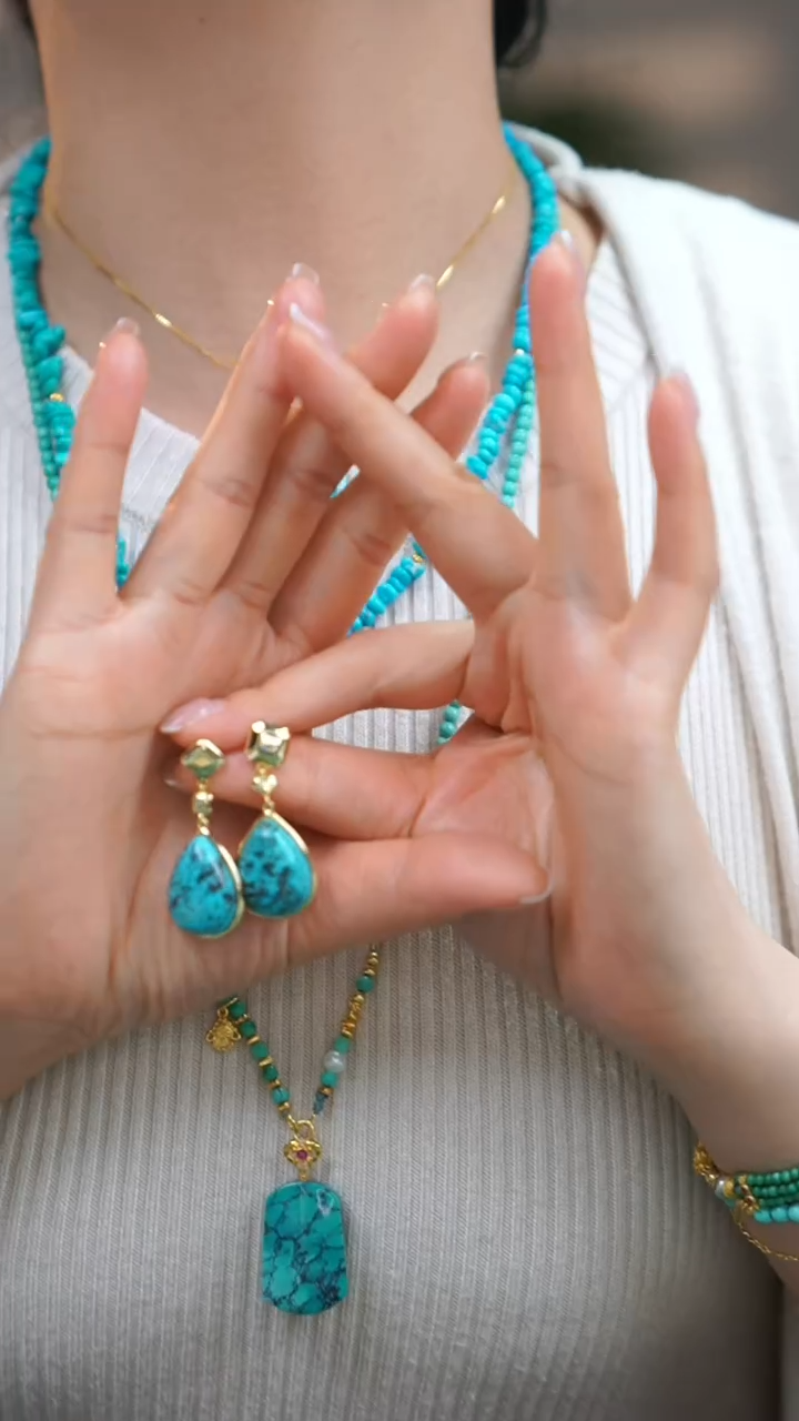 【闪购商品】绿松石耳饰未镶嵌多样性发货