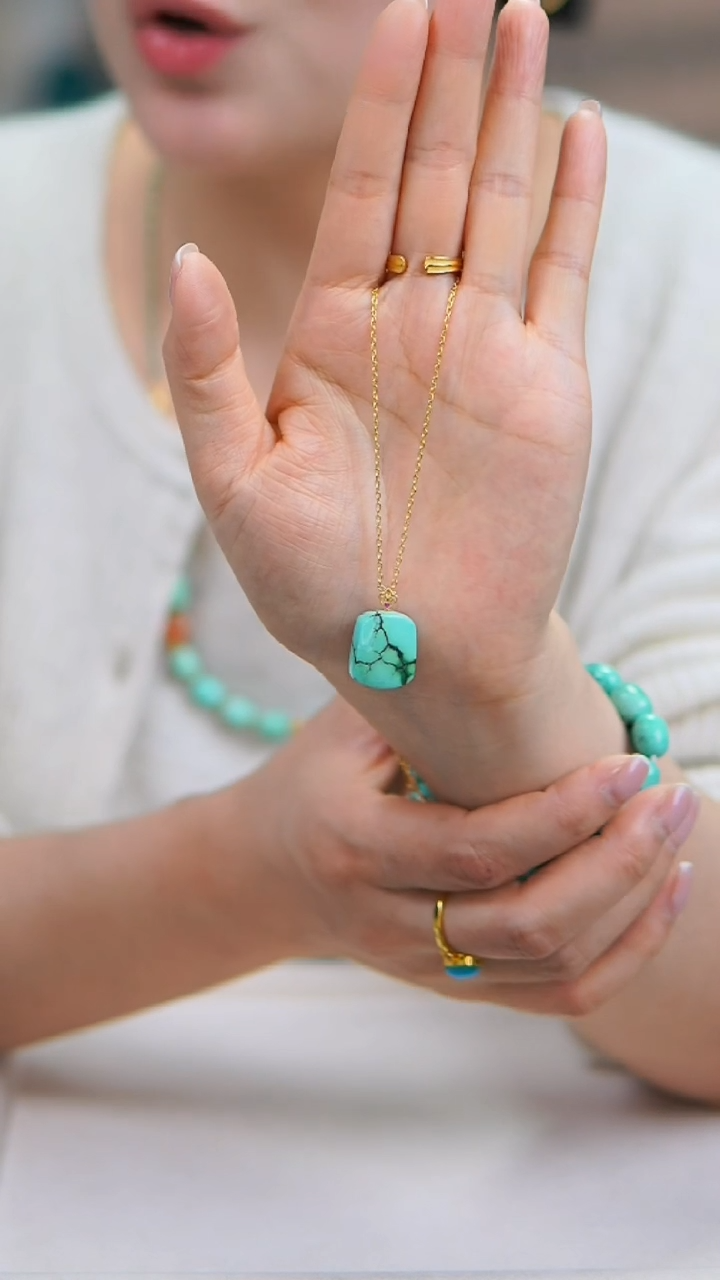 【闪购商品】绿松石吊坠(不含链)18K金镶嵌1