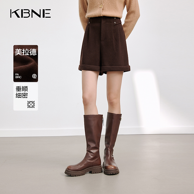 KBNE通勤裤子女2025冬季新款美拉德雅丹风显瘦高腰休闲裤小个子