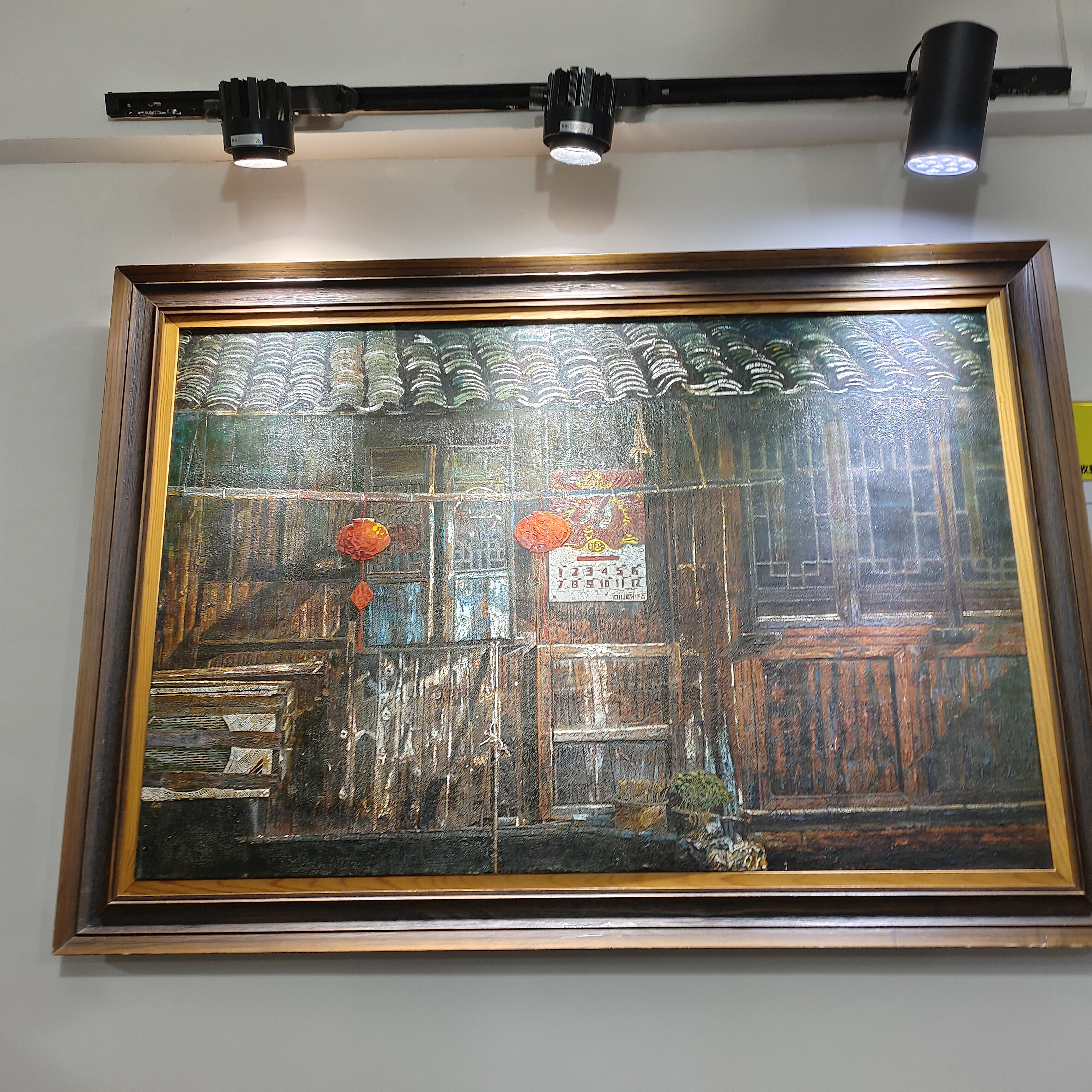 漆画《故乡》蛋壳镶嵌手工背景墙轻奢卧室复古新中式装饰画书房挂画
