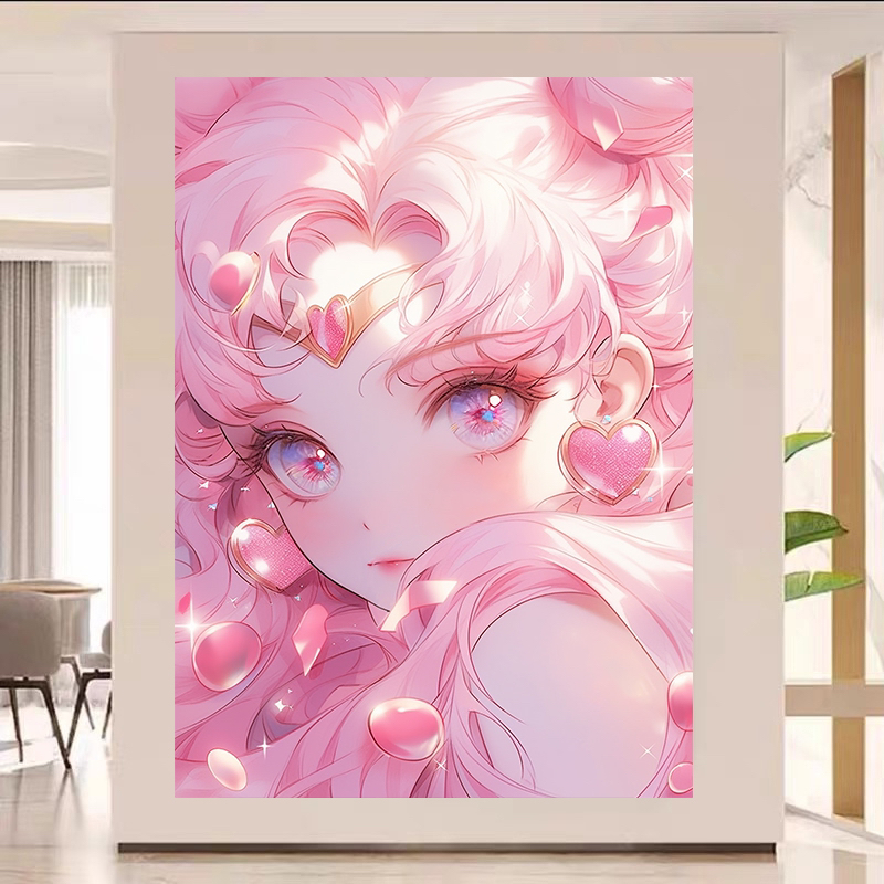 小小兔十字绣粉红水冰月女孩月野兔可爱简单简约新手浪漫客水兵月