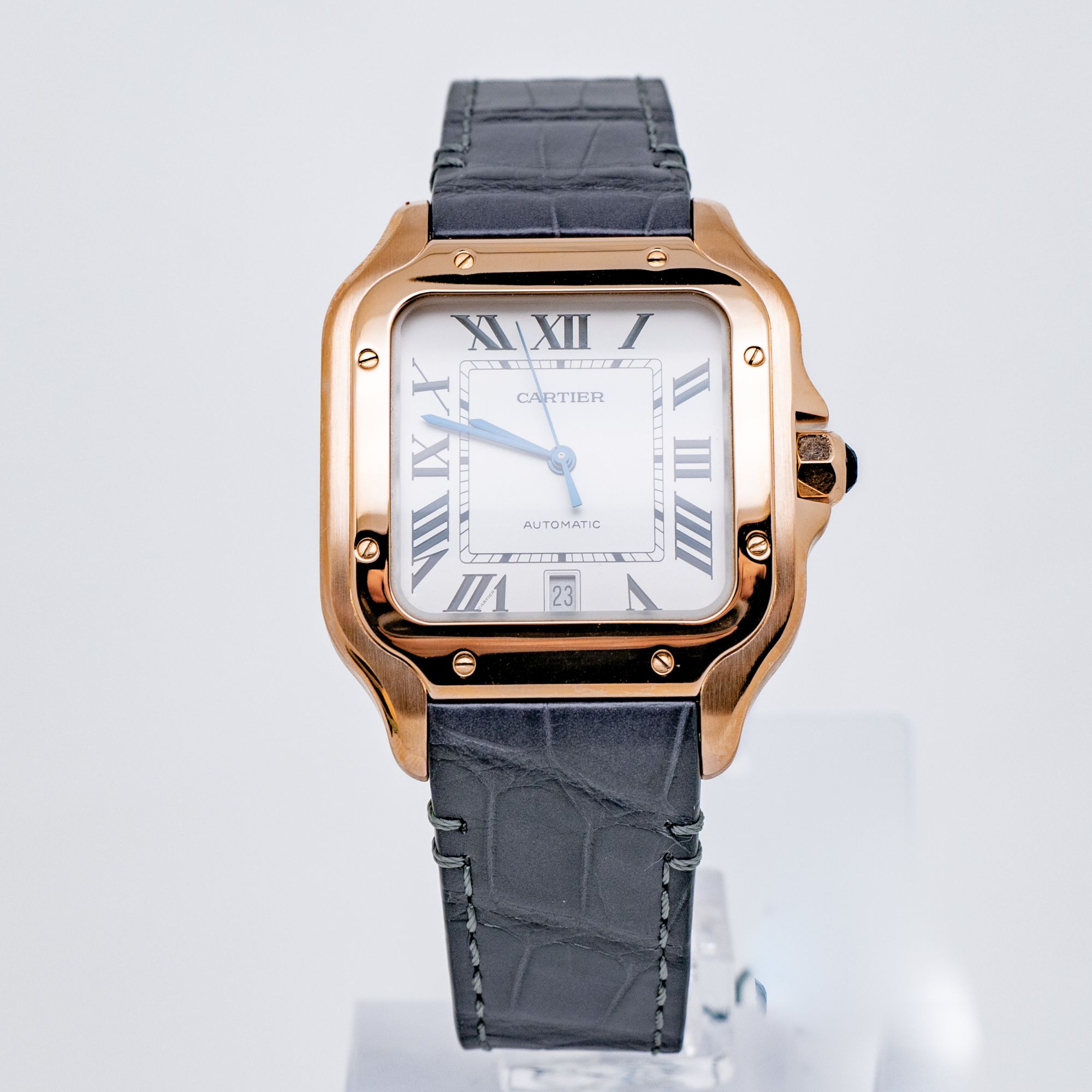 99新 Cartier/卡地亚 山度士WGSA0011 玫瑰金男士机械时尚表 18年