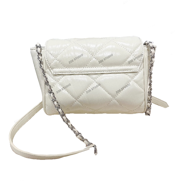 【佐伊甄选】XKY-96804-白色轻奢女士时尚复古气质简约腋下斜跨包包