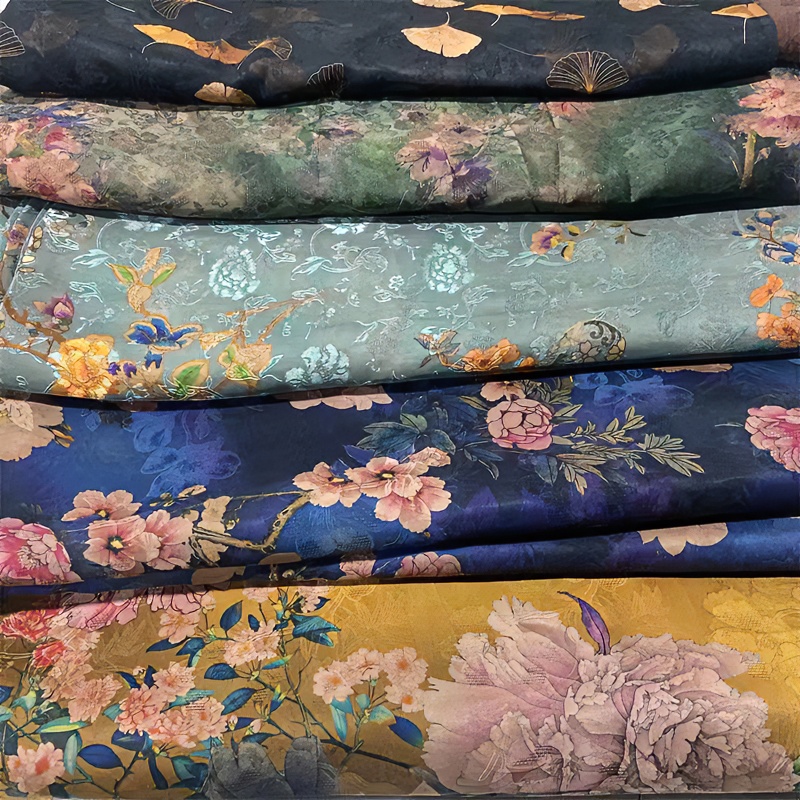 花萝香云纱   提花醋酸  罗马 网纱透气蚕丝  直播各种服装面料