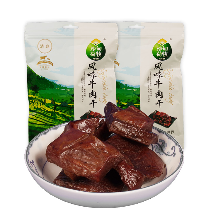 云南沙甸清真荷牧手撕干巴风味牛肉干90g/袋