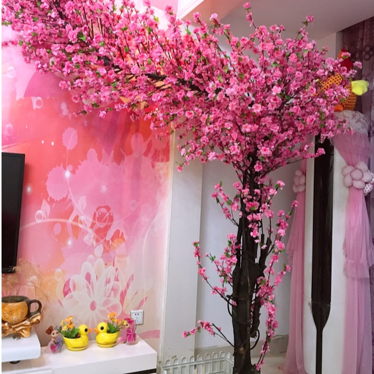 仿真桃树梅花树大型植物仿真樱花树客厅室内摆件许愿树假花装饰